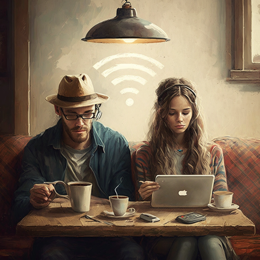 pareja en salon con wifi